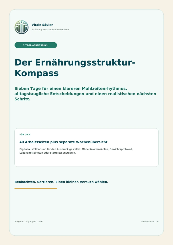 Titelansicht des Ernährungsstruktur-Kompasses von Vitale Säulen – KI-generiertes Bild
