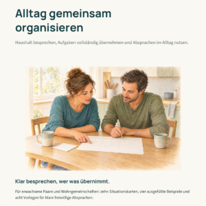 Originalcover des PDF-Arbeitshefts Alltag gemeinsam organisieren von Vitale Säulen.