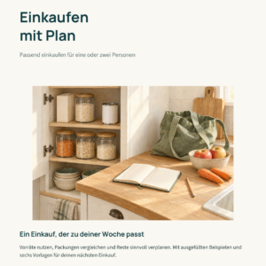 Originalcover des PDF-Arbeitsbuchs Einkaufen mit Plan von Vitale Säulen.